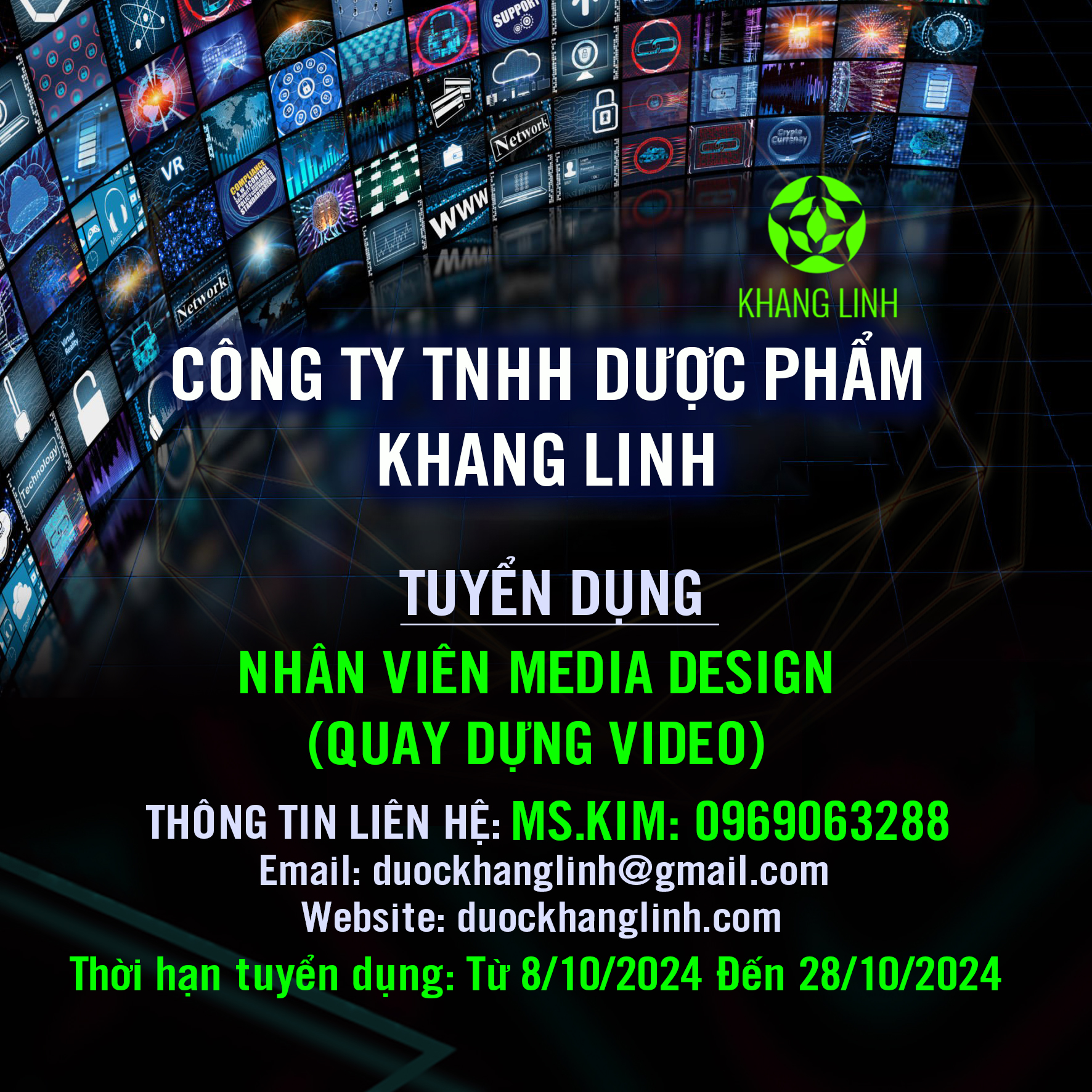 THÔNG BÁO TUYỂN DỤNG MEDIA DESIGN (QUAY DỰNG VIDEO)