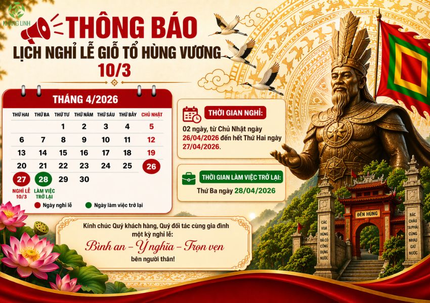 THÔNG BÁO LỊCH NGHỈ LỄ GIỖ TỔ HÙNG VƯƠNG (10/3 ÂM LỊCH) 